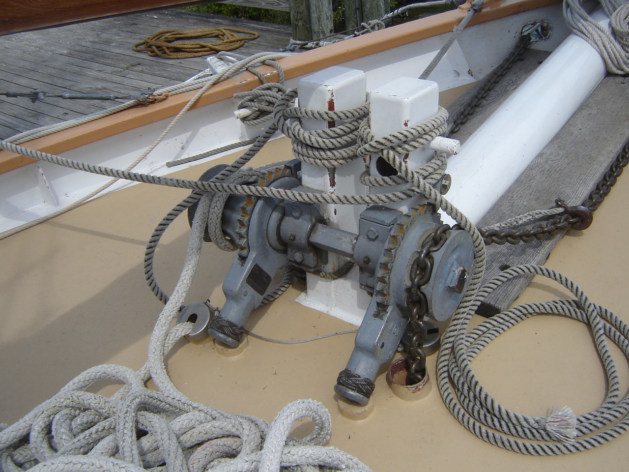 The winch on M/Y Inland Seas